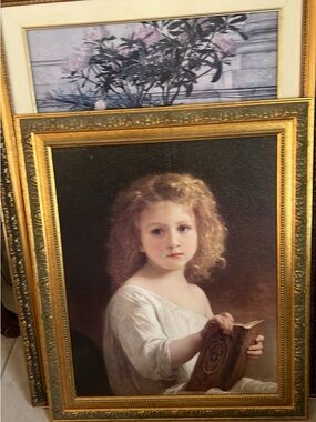 Artist Couture Gold-Framed Portrait with Cream, White and Brown Tones